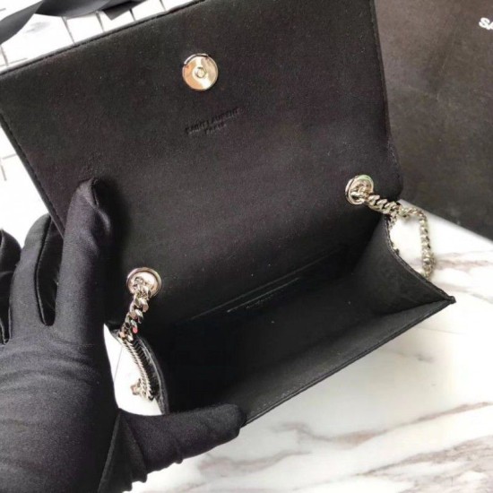 Replica Borse YSLSaint Laurent Piccolo Kate Monogram Nappa in nappa nera