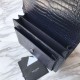 Replica Borsa YSL Saint Laurent Media da sole lucida blu coccodrillo a rilievo