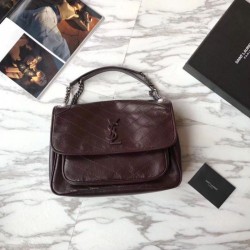 Replica YSL Saint Laurent Borsa a catena media Niki bordeaux
