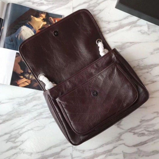 Replica YSL Saint Laurent Borsa a catena media Niki bordeaux