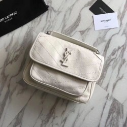 Replica Borsa YSL Saint Laurent Niki catena media bianca
