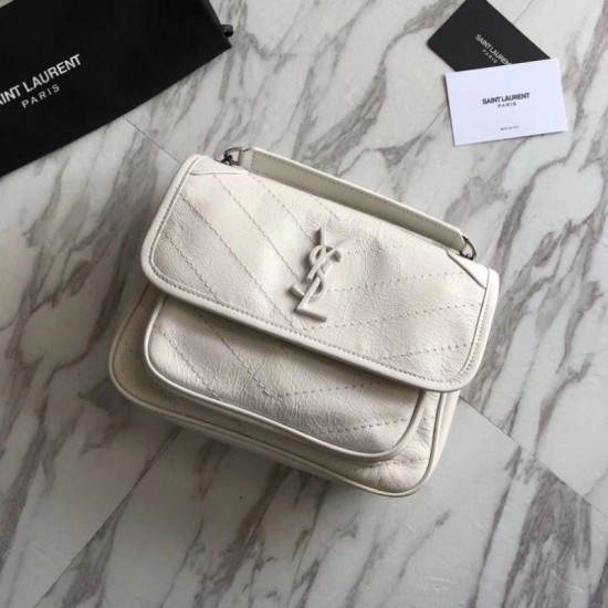 Replica Borsa YSL Saint Laurent Niki catena media bianca