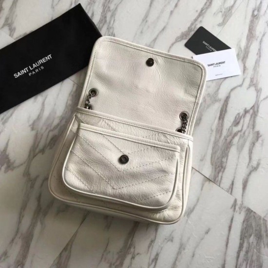 Replica Borsa YSL Saint Laurent Niki catena media bianca