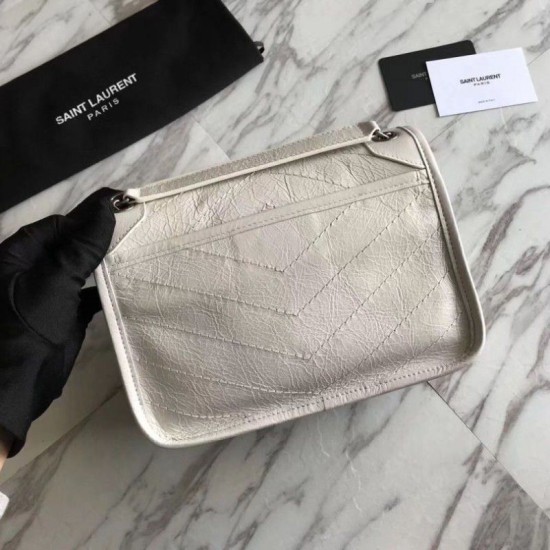 Replica Borsa YSL Saint Laurent Niki catena media bianca