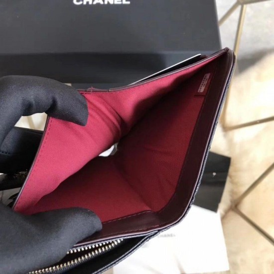 Replica Clutch Portafoglio Cowhide Nero
