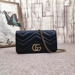 Replica GG Marmont Studs Mini Borsa a Tracolla 488426 Nero