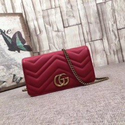 Replica GG Marmont Studs Mini Borsa a Tracolla 488426 Rosso