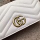Replica GG Marmont Studs Mini Borsa a Tracolla 488426 Bianca