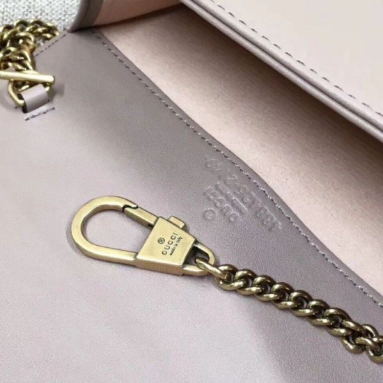 Replica GG Marmont Studs Mini Borsa a Tracolla 488426 Bianca