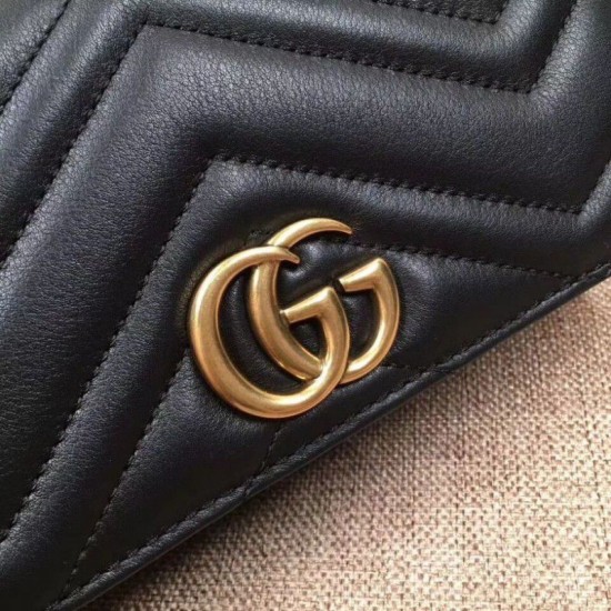Replica GG Marmont Studs Mini Borsa a Tracolla 488426 Nero