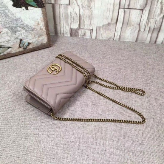 Replica GG Marmont Studs Mini Borsa a Tracolla 488426 Nude