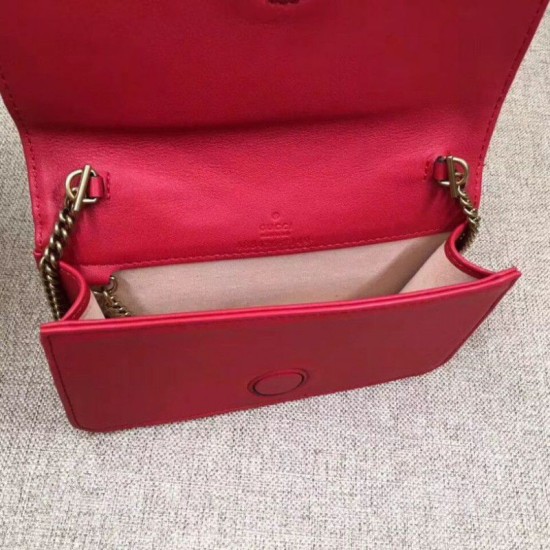 Replica GG Marmont Studs Mini Borsa a Tracolla 488426 Rosso