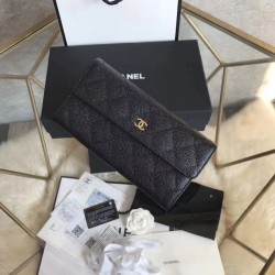 Replica Quilted Lungo Portafoglio Cowhide Nero