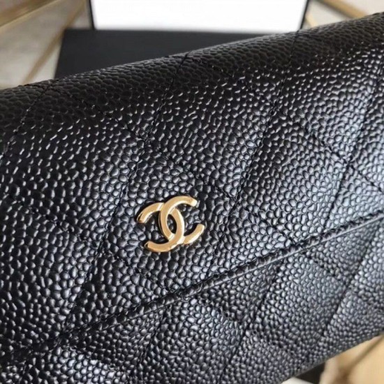 Replica Quilted Lungo Portafoglio Cowhide Nero