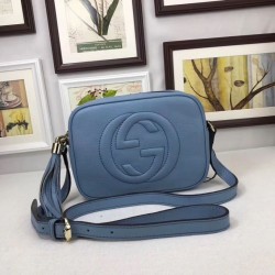 Replica Borsa Camera Soho in pelle 308364 Blu