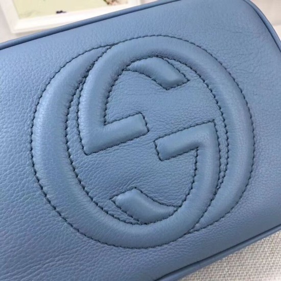 Replica Borsa Camera Soho in pelle 308364 Blu