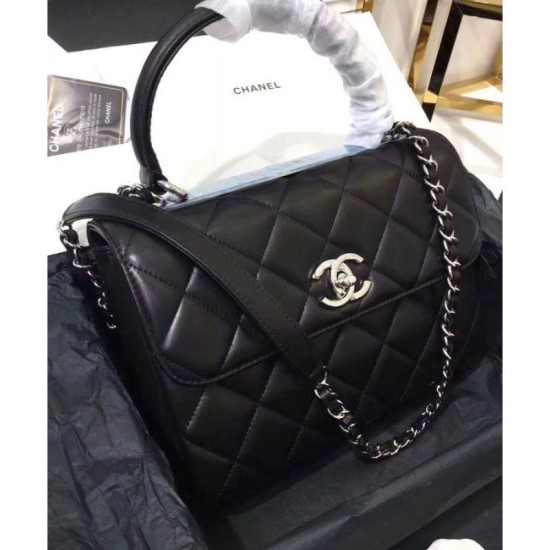 Replica Borsa Flap con manico superiore A92236 Nero