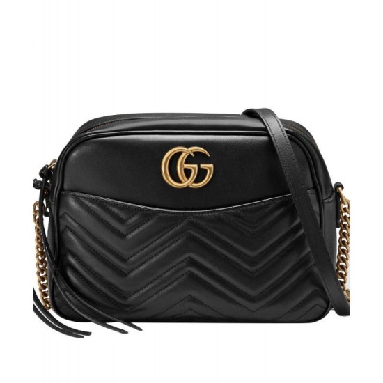 Replica Borsa a Tracolla GG Marmont Matelasse 443499 Nero