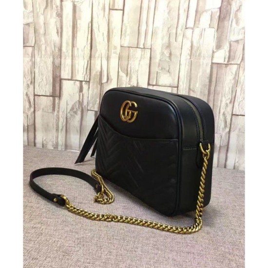 Replica Borsa a Tracolla GG Marmont Matelasse 443499 Nero