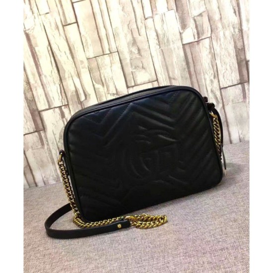 Replica Borsa a Tracolla GG Marmont Matelasse 443499 Nero