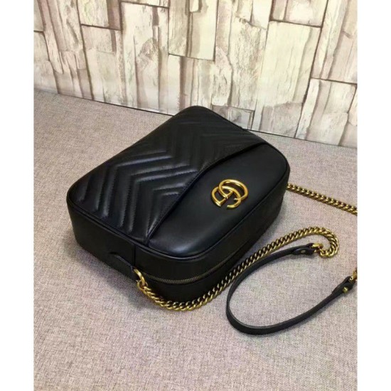Replica Borsa a Tracolla GG Marmont Matelasse 443499 Nero