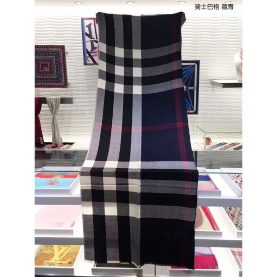 Replica Classic Large Check Sciarpa Navy di Cashmere