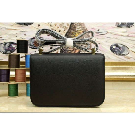 Replica Borse Hermes Constance in pelle nera Epsom