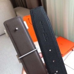 Replica Cinturino Hermes Constance 2 Fibbia cintura nera Epsom 42MM