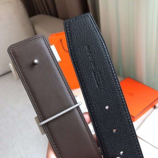 Replica Cinturino Hermes Constance 2 Fibbia cintura nera Epsom 42MM