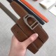 Replica Cintura con fibbia Hermes Etrier Cinturino marrone Clemence 32 MM