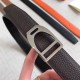 Replica Hermes Etrier Cintura con fibbia Cinturino Clemence 32 mm cioccolato