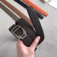 Replica Hermes Etrier Cintura con fibbia Cinturino Clemence 32 mm cioccolato