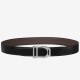 Replica Hermes Etrier Cintura con fibbia Cinturino Clemence 32 mm cioccolato