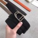 Replica Cintura con fibbia Hermes Etrier Cinturino Clemence nero 32 mm