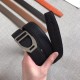 Replica Cintura con fibbia Hermes Etrier Cinturino Clemence nero 32 mm