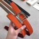 Replica Cintura Hermes Etrier con fibbia Cinturino Clemence arancione 32 mm