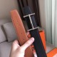 Replica Cintura reversibile Hermes H d'Ancre Marrone / Noir