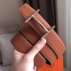 Replica Cintura reversibile Hermes H d'Ancre Marrone / Noir