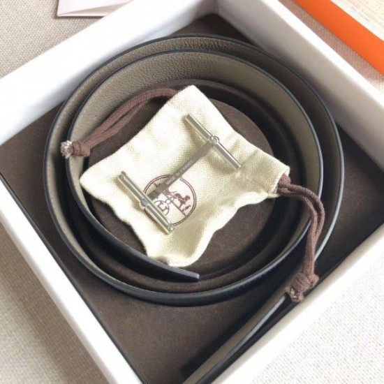 Replica Cintura reversibile Hermes H d'Ancre Grigio / Noir