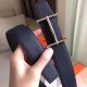 Replica Cintura reversibile Hermes H d'Ancre Zaffiro / Ardoise