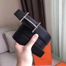 Replica Cintura reversibile Hermes H d'Ancre Nera / Ardoise