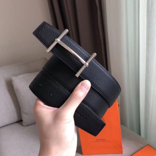 Replica Cintura reversibile Hermes H d'Ancre Nera / Ardoise
