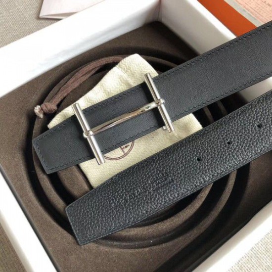 Replica Cintura reversibile Hermes H d'Ancre Nera / Ardoise