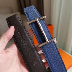 Replica Cintura reversibile Hermes H d'Ancre Indaco / Nero Epsom