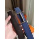 Replica Cintura reversibile Hermes H d'Ancre Indaco / Nero Epsom
