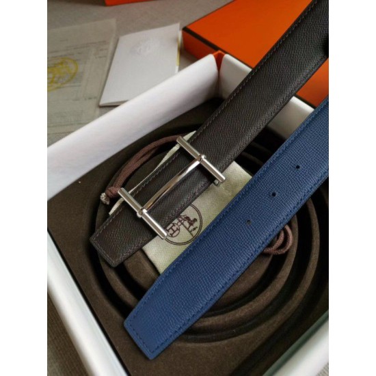 Replica Cintura reversibile Hermes H d'Ancre Indaco / Nero Epsom