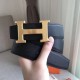 Replica Cintura reversibile Hermes H Grigio / Nero Swift