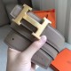 Replica Cintura reversibile Hermes H Grigio / Nero Swift