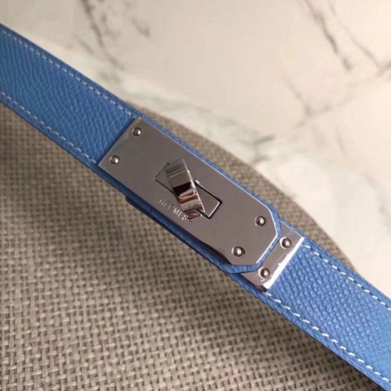 Replica Cintura Hermes Kelly Blu Epsom Donna
