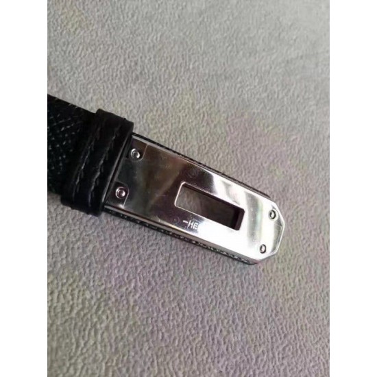 Replica Cintura Hermes Kelly nera Epsom Donna